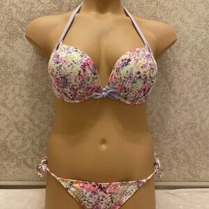 Victoria's Secret Multicolor Paint Splatter Bikini
